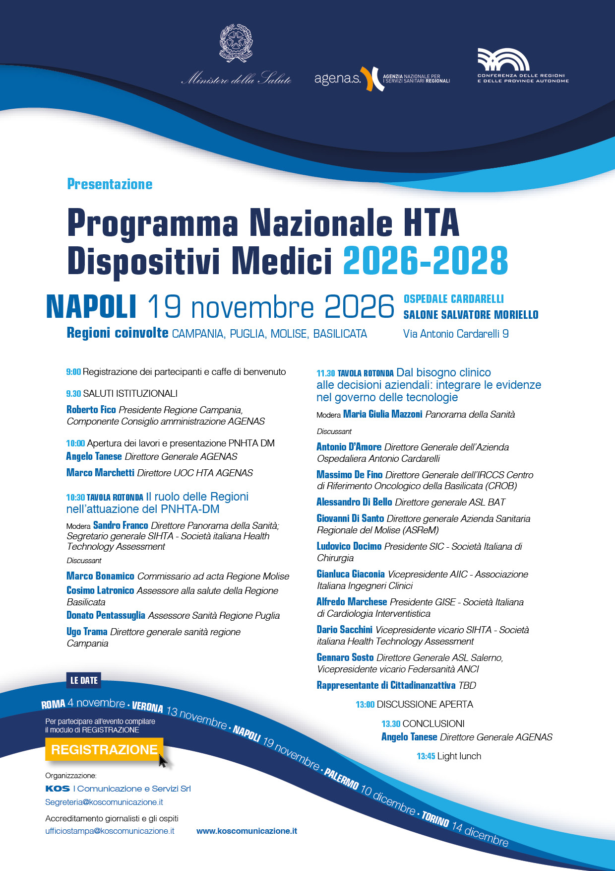 PNHTA NAPOLI 19 nov - PROGRAMMA